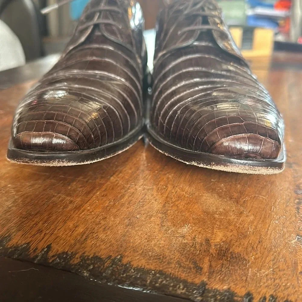 Mezlan men’s Crocodile shoes Size 12 - Picture 3 of 9